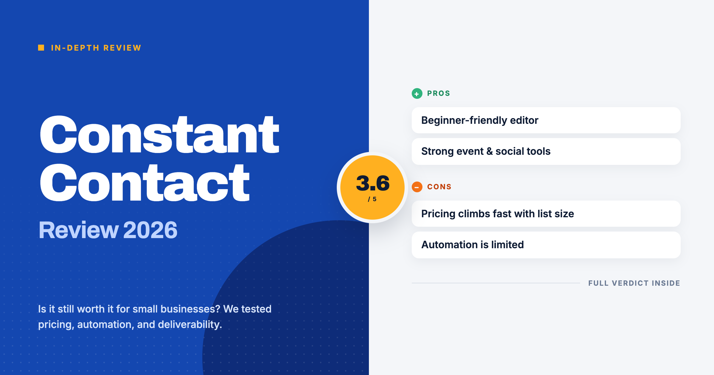 Constant Contact Review 2026: Pricing, Features, Pros & Cons