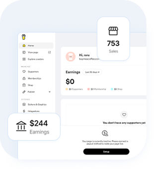 Buy Me a Coffee dashboard